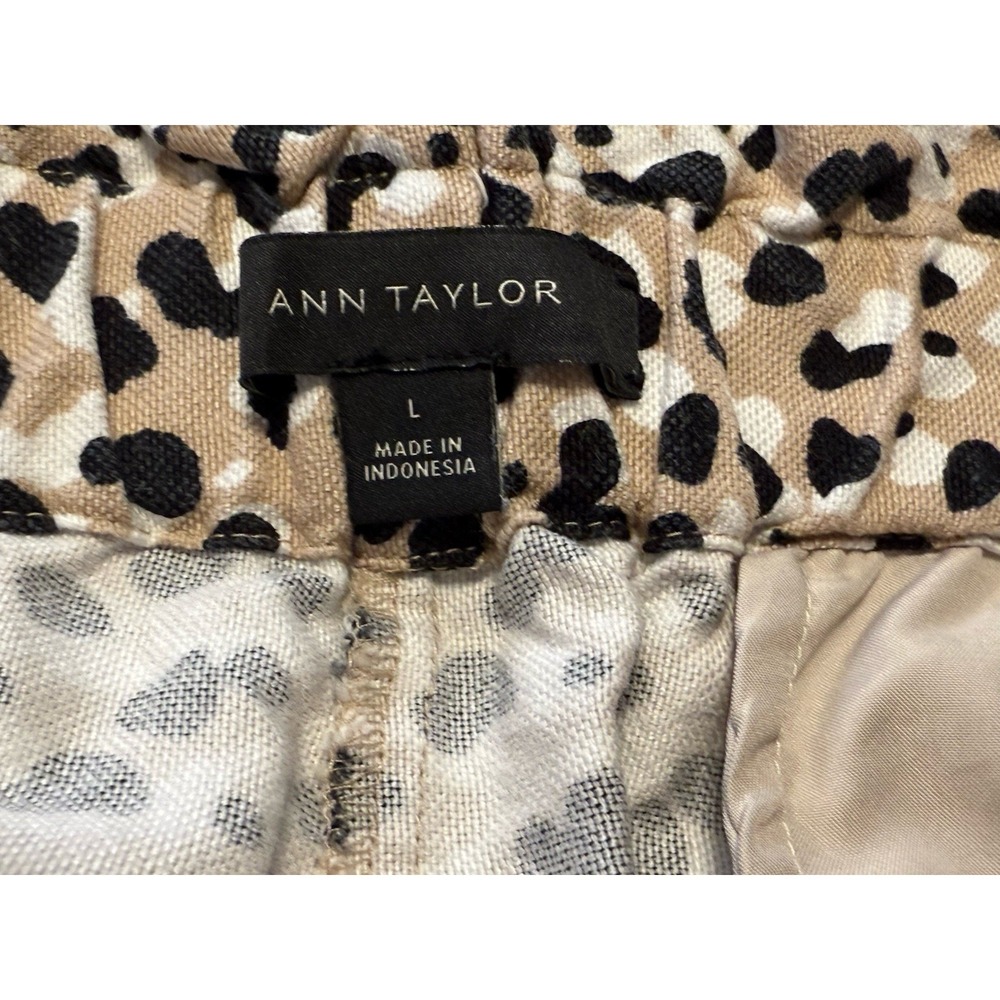 ANN TAYLOR Womens Leopard Print Pants Elastic Waist Resortwear Casual 82-06 - Picture 7 of 11